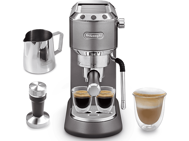 DE LONGHI EC885.GY Dedica Arte Siebträger (Arte Grey, 1350 Watt, 15 bar