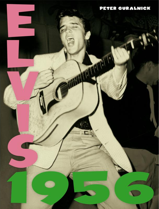 Könyvborító: Elvis énekel és gitározik, nagy betűkkel 'ELVIS 1956'.