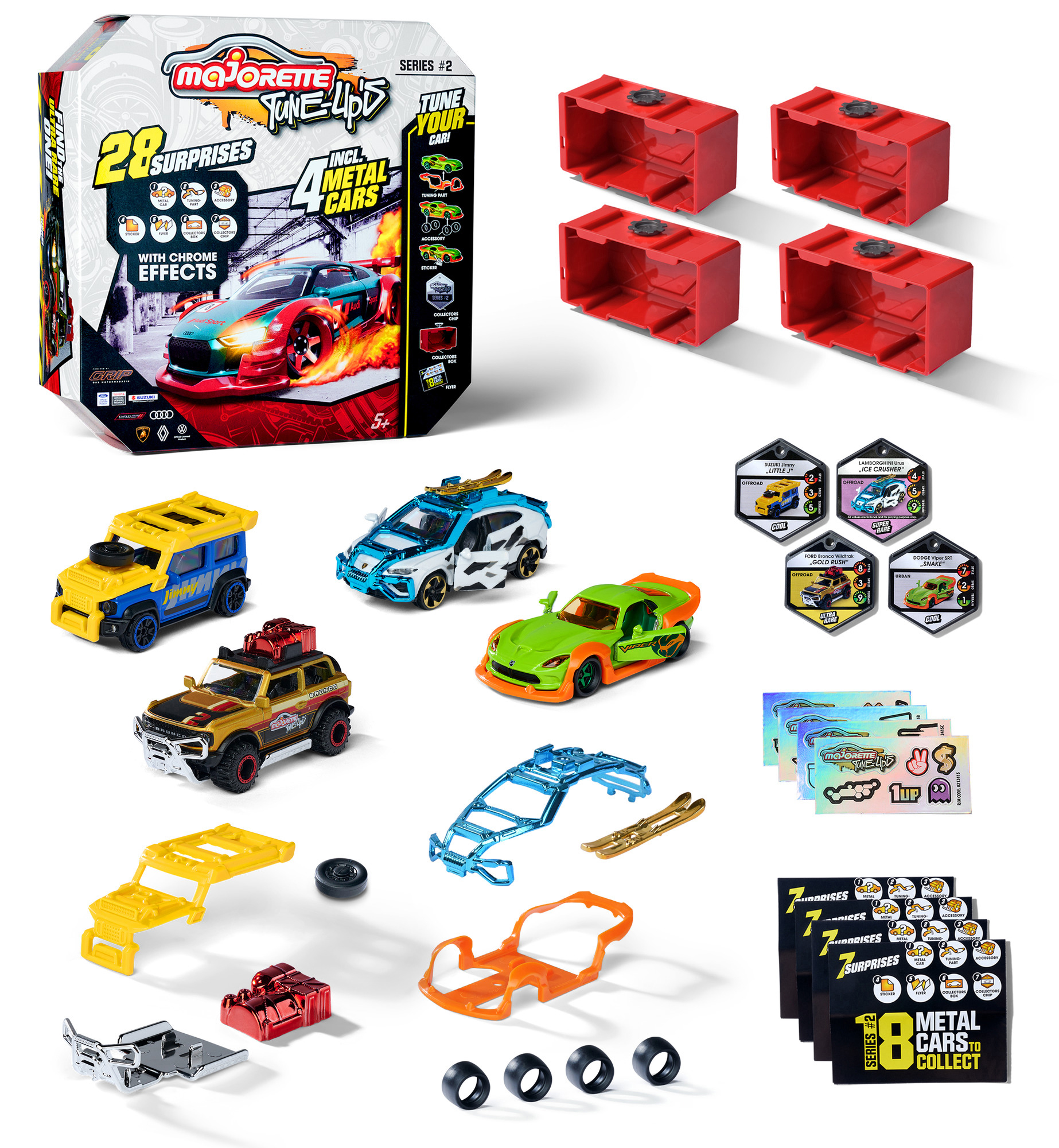 Mehrfarbig Tune Up\'s 2, MAJORETTE Surprises 28 Spielset