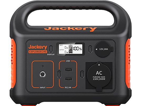 JACKERY Explorer 240 - Power station portatile (Nero/Arancione)