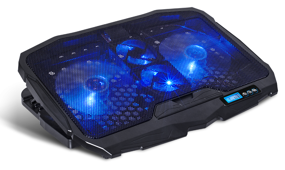 SPIRIT OF GAMER Airblade 600 BLUE notebook hűtőpad, max. 17", 2x125 mm + 2x70 mm, kék LED (SOG-VE600BL)