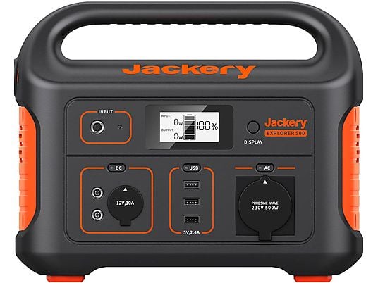 JACKERY Explorer 500 - Tragbare Powerstation (Schwarz/Orange)