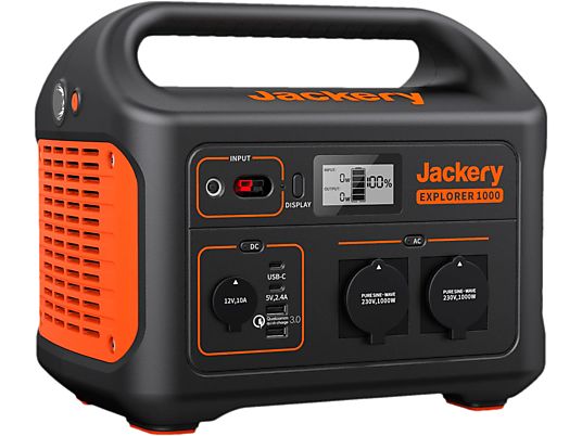 JACKERY Explorer 1000 - Tragbare Powerstation (Schwarz/Orange)