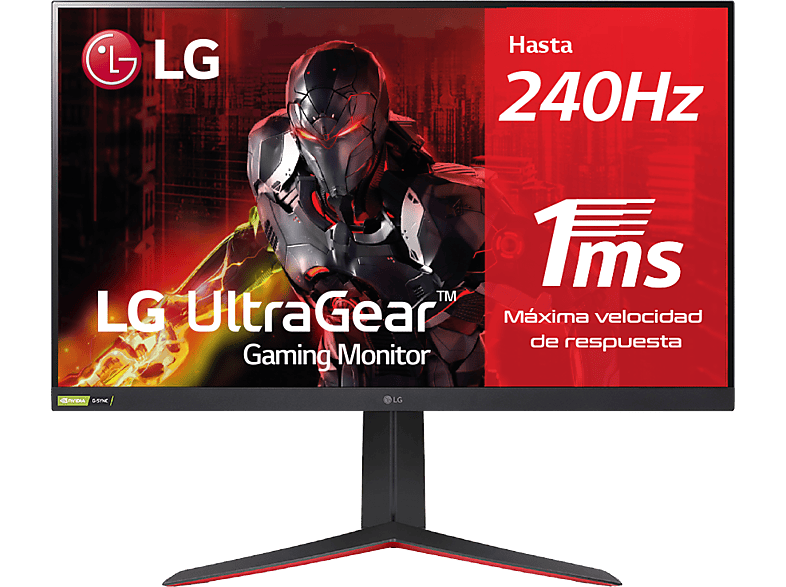 Monitor gaming - LG 32GQ850-B, 31.5", QHD, 1 ms, 240 Hz, USB, HDMI x2, Negro