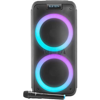 Altavoz de gran potencia - Vieta Pro Party 20, 500 W, Bluetooth, Micrófono inalámbrico, 9 hs de autonomía, Karaoke, Negro