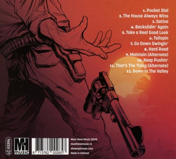 Albumcover mit einer Illustration im Cowboy-Stil, einer Person mit einer Pistole und einer Titelliste.