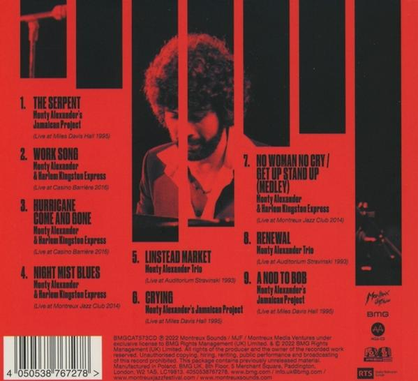 CD-Rückseite mit Trackliste, Foto eines Mannes mit Locken und Text.