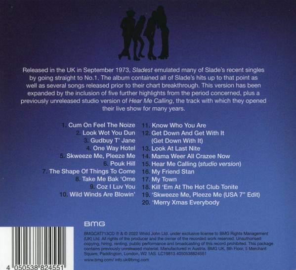 Rückseite einer CD-Hülle. Text über das Album und die Titelliste.
