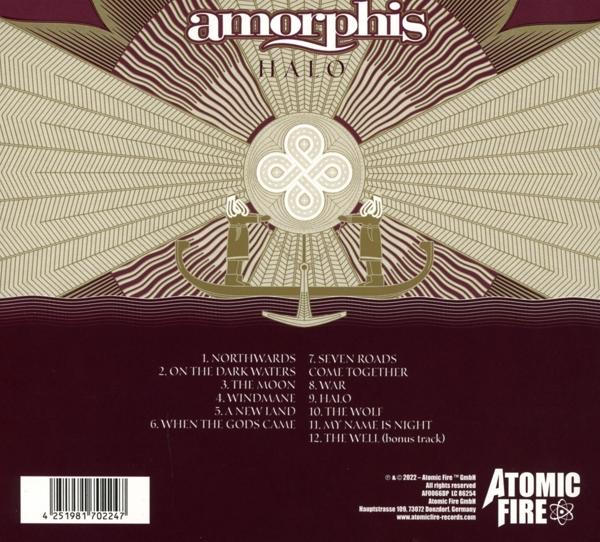 CD-Albumcover mit Text und einem Design mit der Band Amorphis.