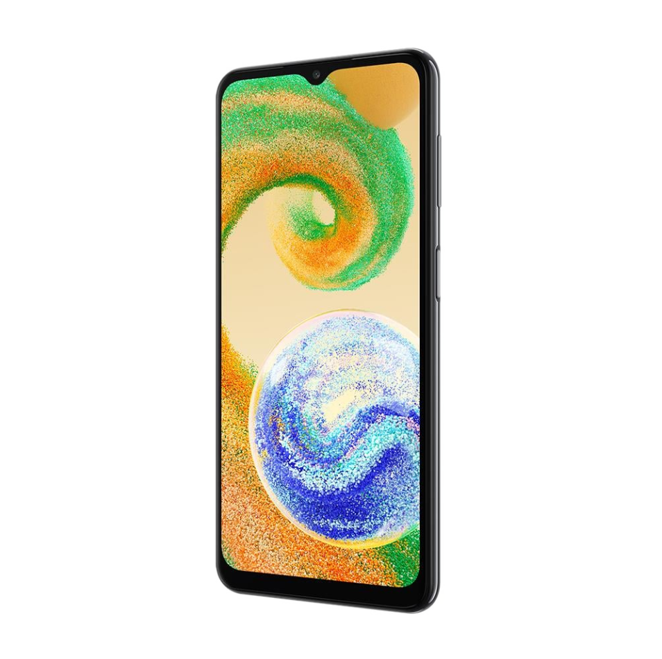 Renkli bir ekranı olan siyah bir akıllı telefon, siyah bir arka plan üzerinde izole edilmiş.