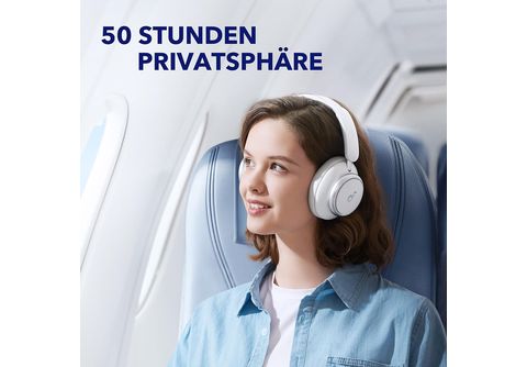 Kopfhörer SOUNDCORE Mikrofon, mit MediaMarkt Weiß ANKER | Bluetooth Over-ear Kopfhörer Weiß Q45 Space BY Soundcore