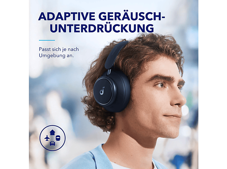 Thumbnail - SOUNDCORE BY ANKER Soundcore Space Q45 mit Mikrofon, Over-ear Kopfhörer Bluetooth Blau