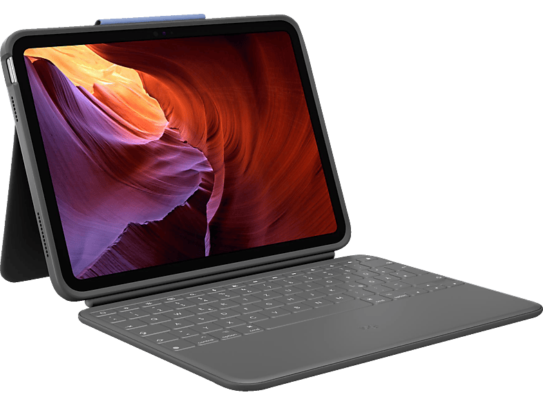 LOGITECH Rugged Folio für iPad (10. Generation) Tastatur Case Grafit