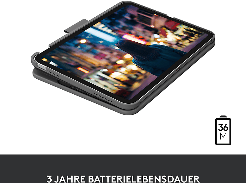 LOGITECH Slim Folio Tastatur-Case, für iPad (10. Generation) und iPad (A16), Graphite — Foto 2 von 5