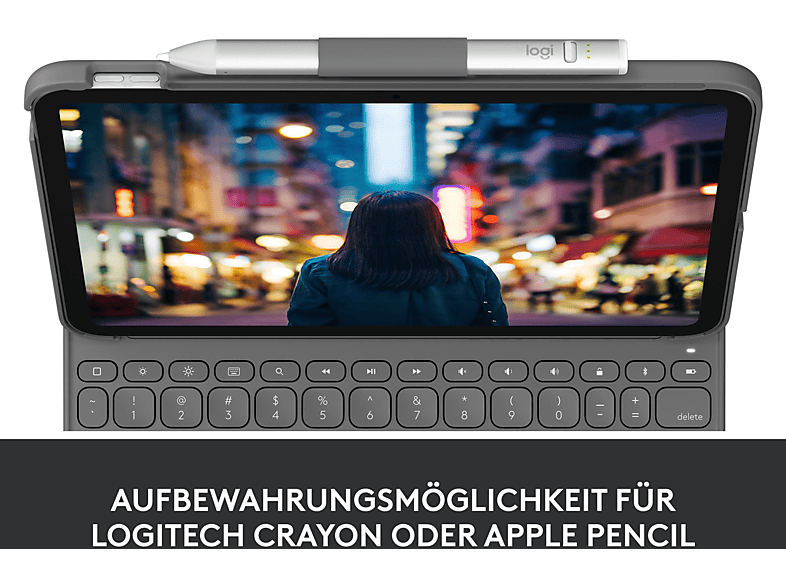 LOGITECH Slim Folio Tastatur-Case, für iPad (10. Generation) und iPad (A16), Graphite — Foto 5 von 5