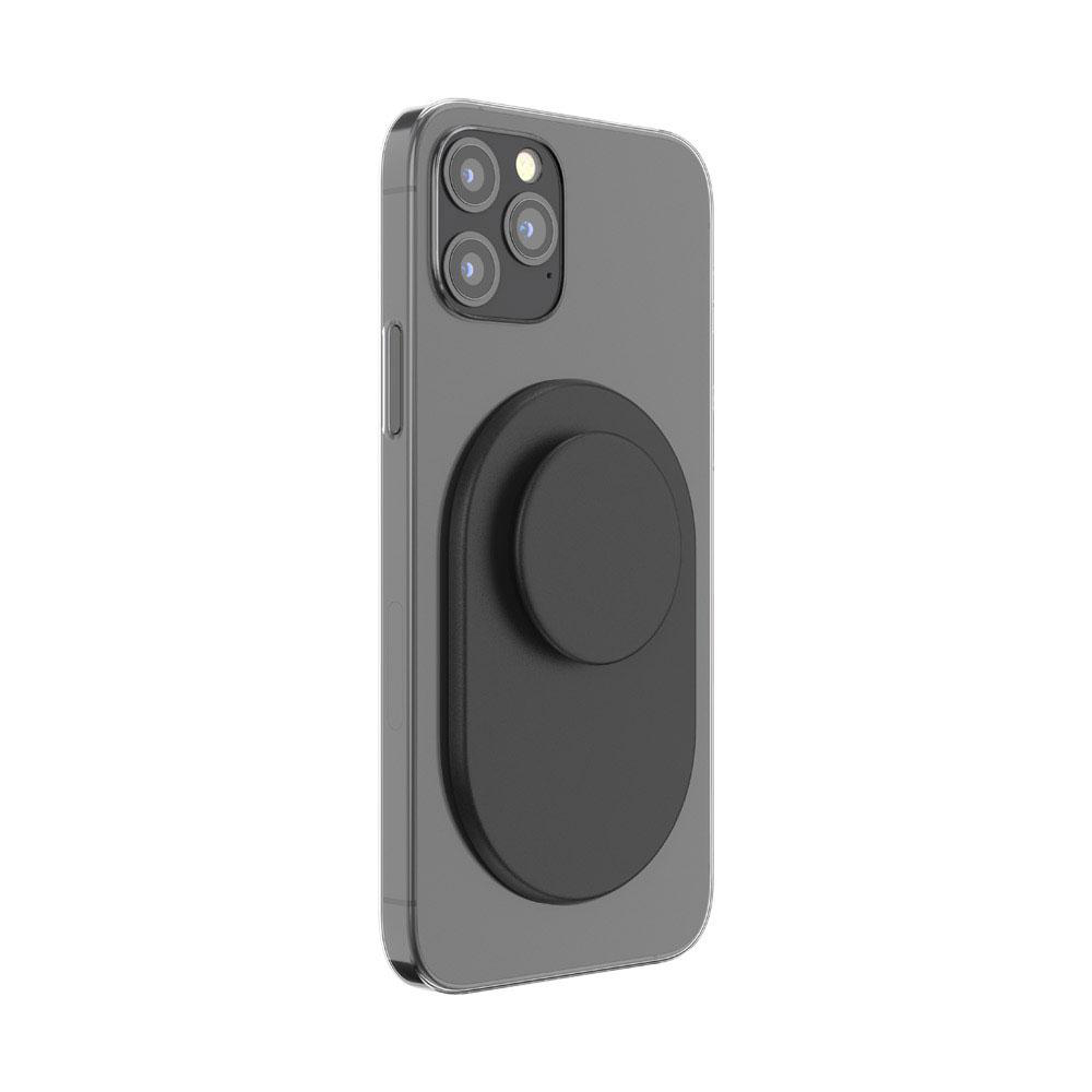 Ein Telefon mit einem schwarzen Pop-Socket auf der Rückseite.