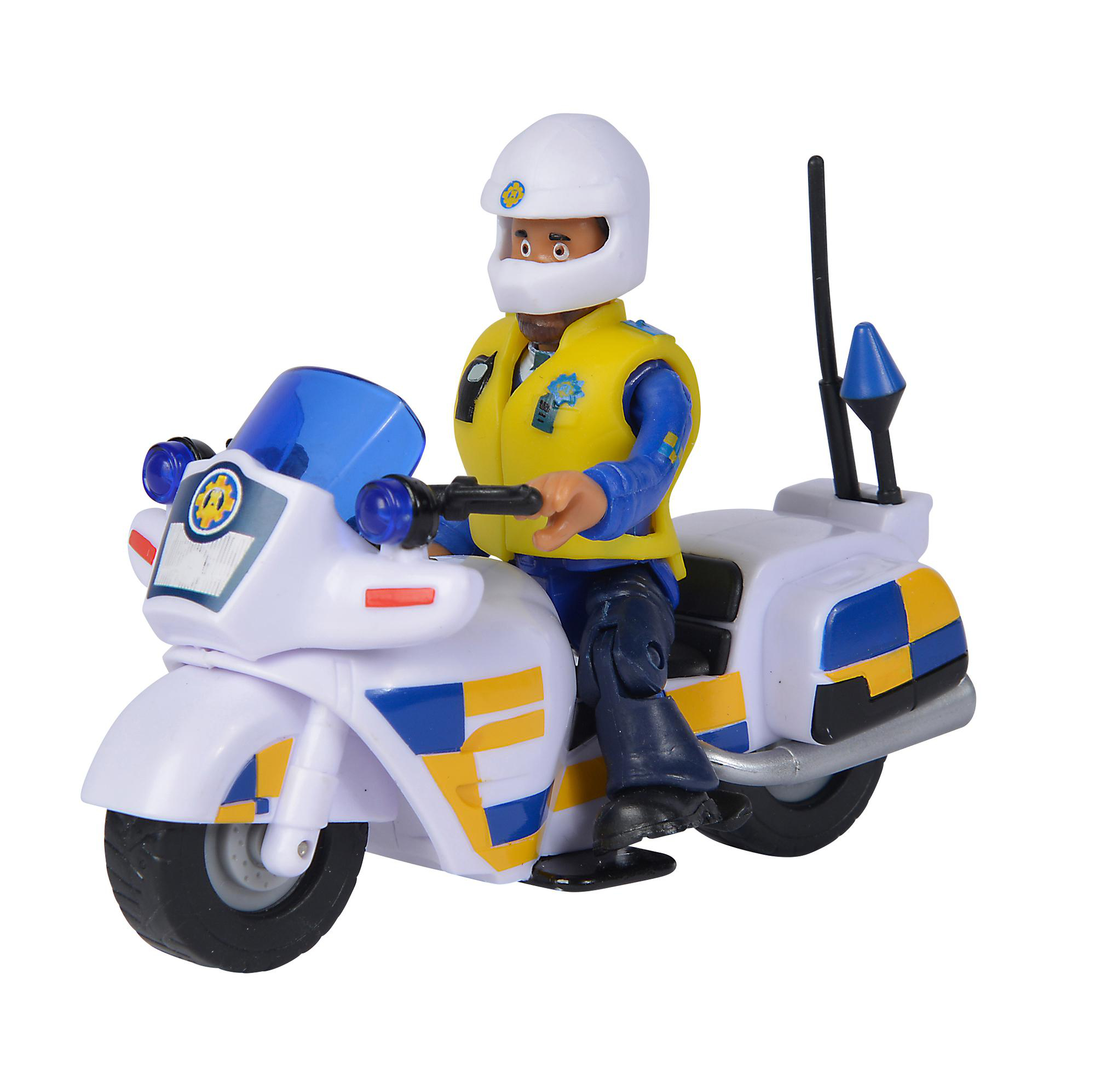 SIMBA TOYS Feuerwehrmann Figur Motorrad Mehrfarbig mit Polizei Spielset Sam