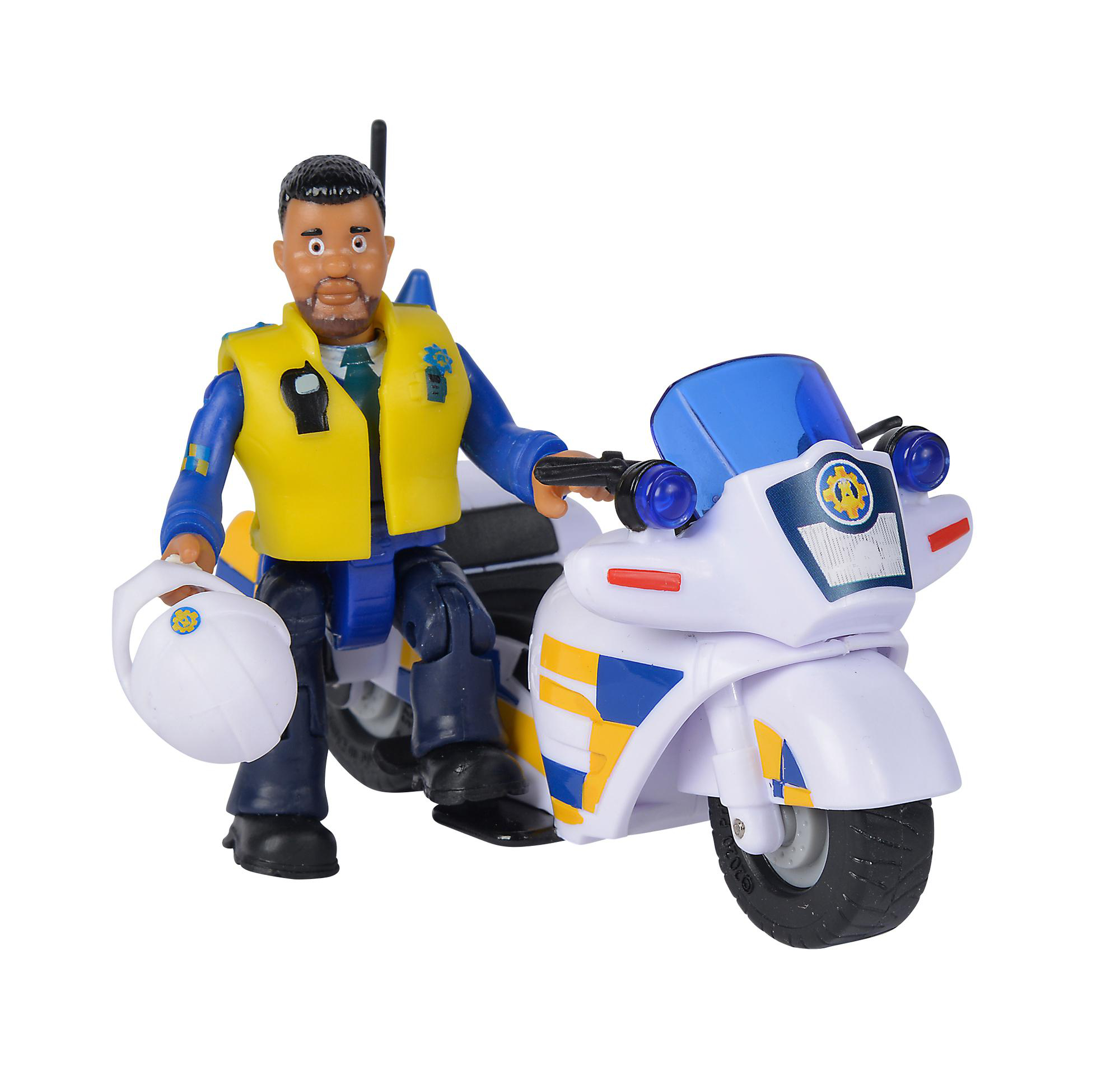 Figur Spielset Mehrfarbig Polizei Sam mit Feuerwehrmann TOYS SIMBA Motorrad