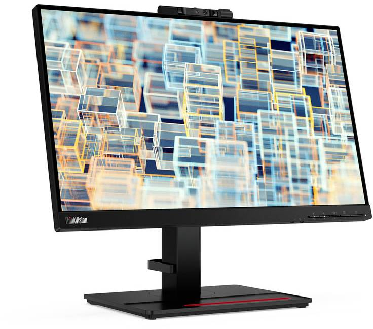 LENOVO Monitor ThinkVision T22v-20, 21.5 Zoll, FHD, 60Hz, 6ms, 250cd, IPS, Webcam, Raven Black 21,5 Zoll Monitor, Full-HD, 6 ms Reaktionszeit, 250 cd/m², 60 Hz, Raven Black