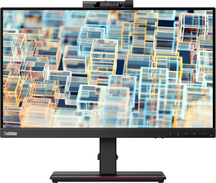 LENOVO Monitor ThinkVision T22v-20, 21.5 Zoll, FHD, 60Hz, 6ms, 250cd, IPS, Webcam, Raven Black 21,5 Zoll Monitor, Full-HD, 6 ms Reaktionszeit, 250 cd/m², 60 Hz, Raven Black