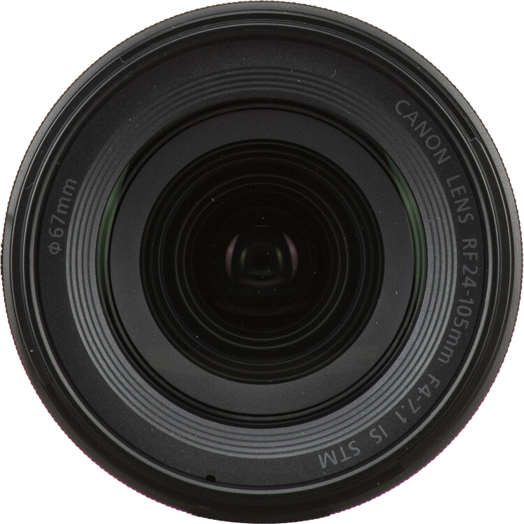Canon kameraobjektív, fekete, a lencseinformációkkal nyomtatva.
