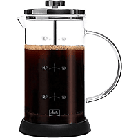 Cafetera de prensa - Melitta 6713355, 9 Tazas, Apta para microondas, Transparente