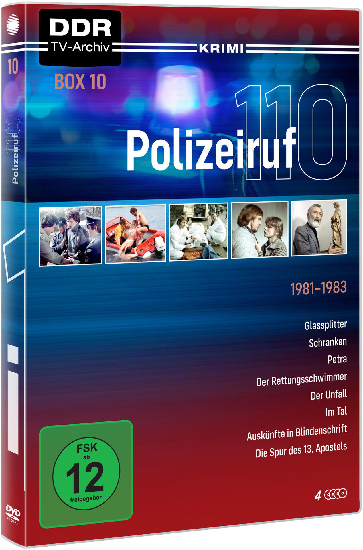 DVD-Box-Set der deutschen Fernsehserie „Polizeiruf 110“ mit verschiedenen Episoden.