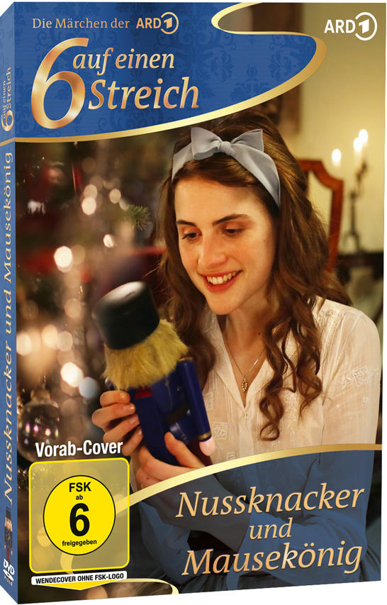 DVD-Hülle: Eine Frau mit einer Nussknacker-Puppe und dem Titel 'Nussknacker und Mausekönig'.