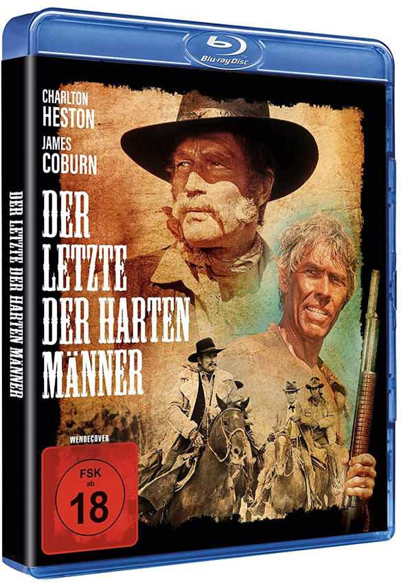 Blu-ray-Disc-Cover mit Charlton Heston und James Coburn.