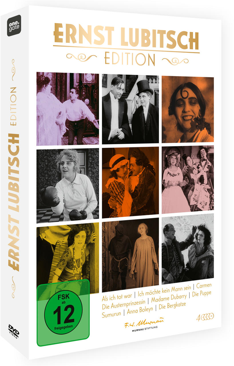 DVD-Box mit Schwarz-Weiß-Filmstills. Weißer Hintergrund. Filmtitel in Gold.