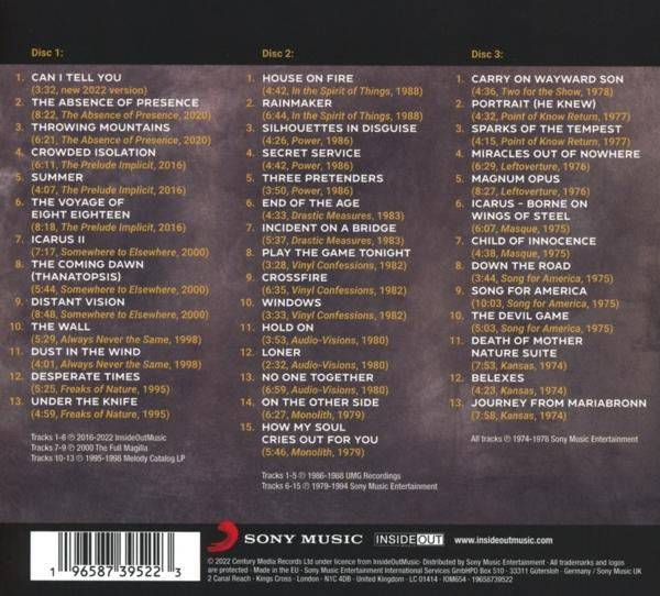 CD-Cover mit Titelliste für das Album 'Inside Out' von verschiedenen Künstlern. Disc 1, 2 und 3 sind aufgelistet.