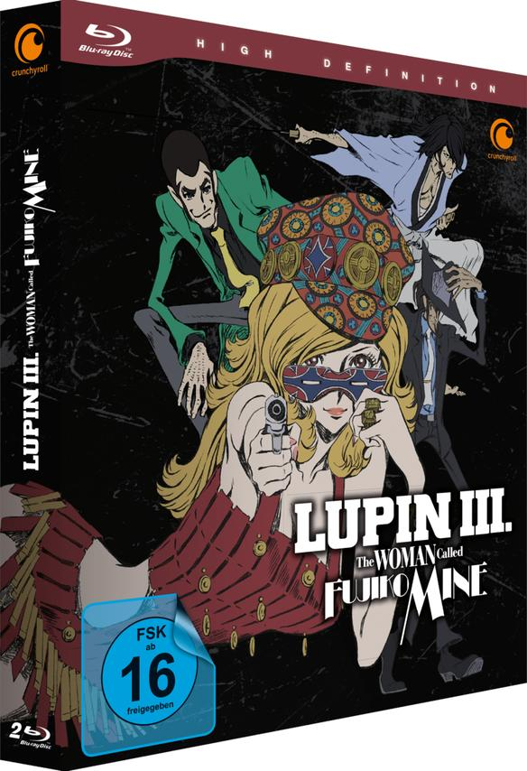 Blu-ray-Disc-Cover von Lupin III. Charaktere, einschließlich Fujiko, sind abgebildet.