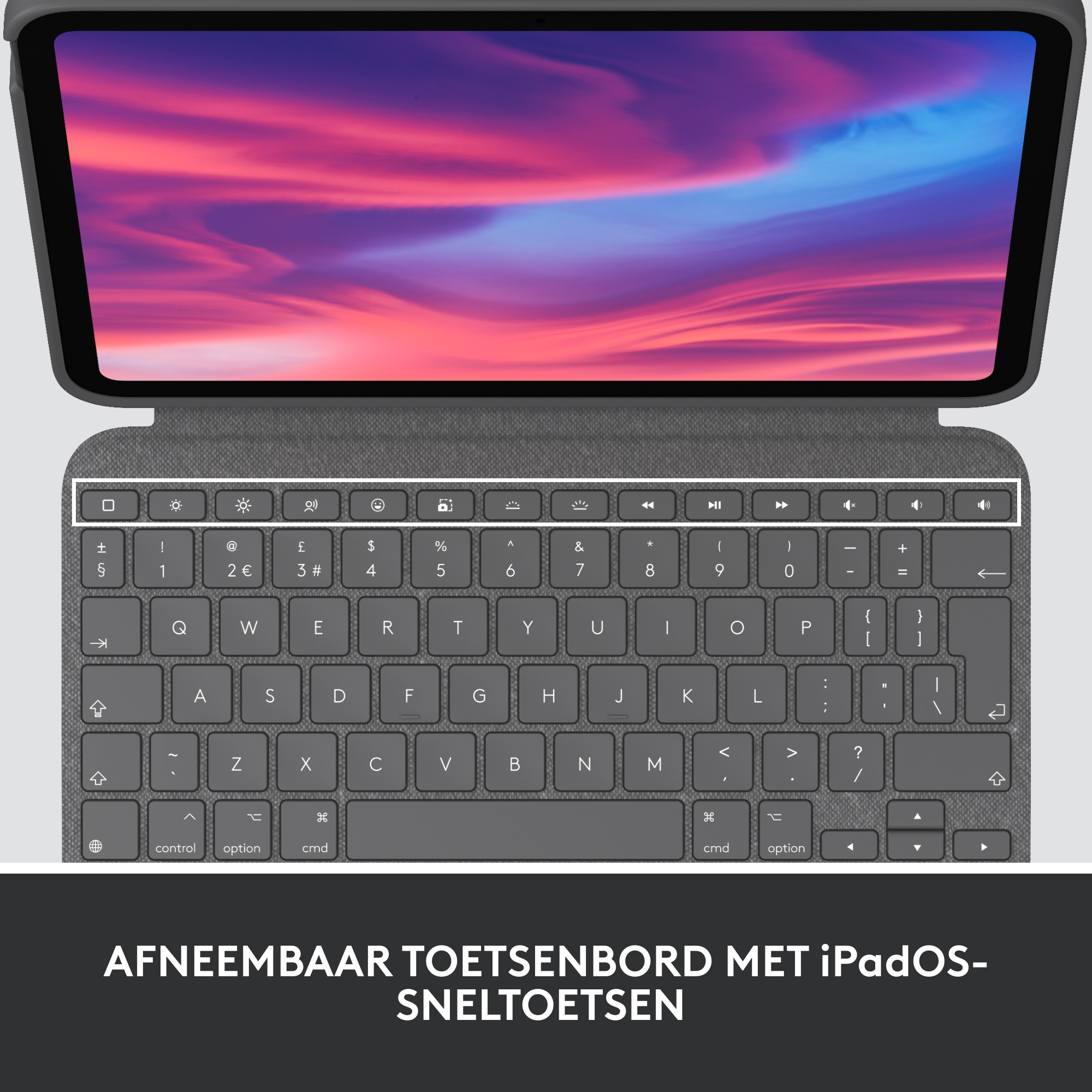 Logitech Slim Combo Hülle und Tastatur für iPad 10.2 7. - 9. Generation - grau