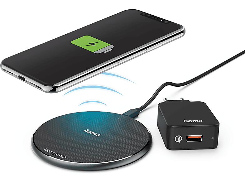 Hama 201688 Wireless Charger-set Qi-fc10 10w Zwart