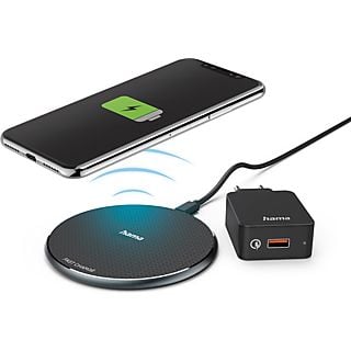 HAMA 201688 Wireless Charger-Set QI-FC10 10W Zwart