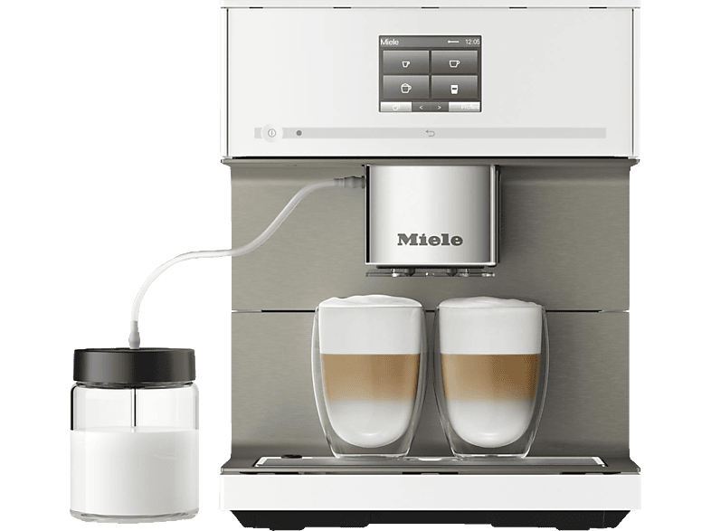 MIELE CM 7550 Kaffeevollautomat Brillantweiß | Kaffeevollautomat mit Milchschlauch