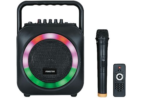 Altavoz portátil  Fonestar BOX-35LED, Micrófono, Bluetooth, Karaoke,  Efectos luminosos, Negro