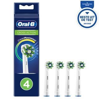ORAL-B CrossAction Opzetborstel Wit met CleanMaximiser (4 stuks)