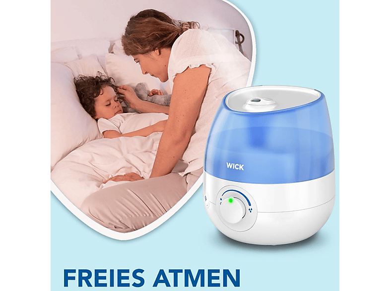 WICK WUL525E4 Luftbefeuchter Weiß/Blau (21 Watt, Raumgröße: 15 m²)