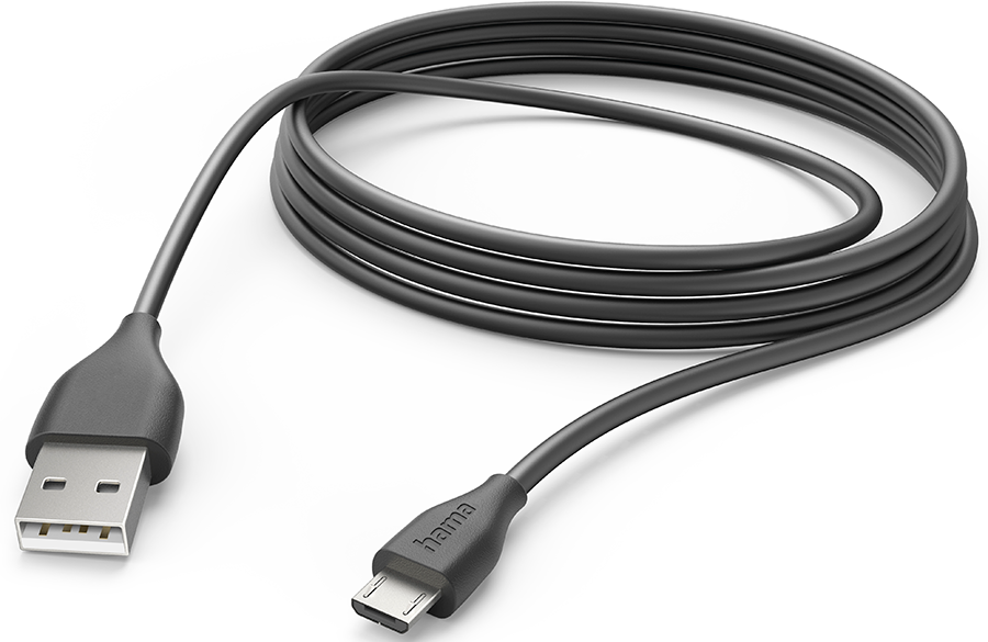 Hama 201588 Usb-kabel Usb-a Naar Micro-usb 3m Zwart afbeelding