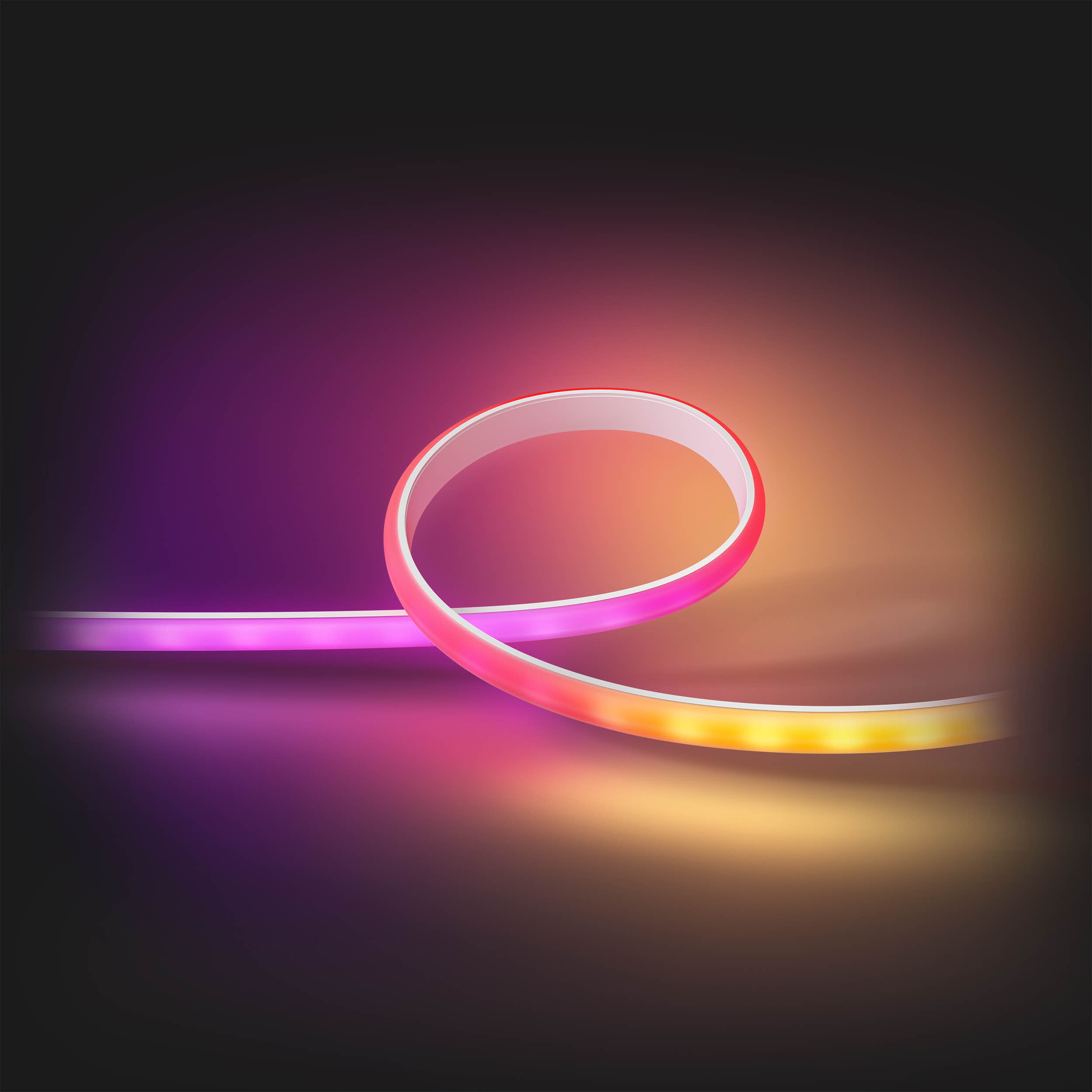 PHILIPS Hue Gradient Lightstrip 2m Basis + E27 White & Col. Amb. E27 1100lm Bundle 16 Mio. Farben, warmweiß, kaltweiß