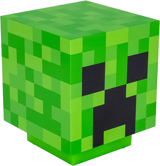 Lámpara - Sherwood MINECRAFT Creeper, 11 cm, pilas AAA, Verde y Negro