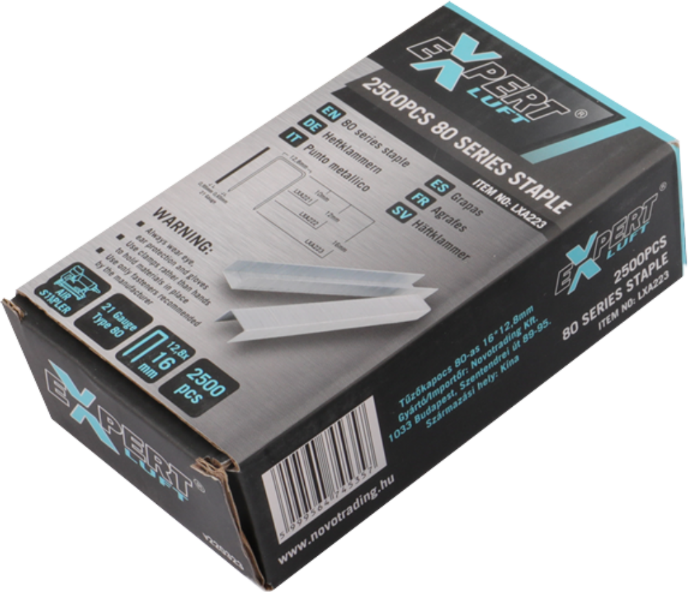 EXPERT LUFT LXA223 Tűzőkapocs 80-as 16x12,8mm, 2500db/doboz