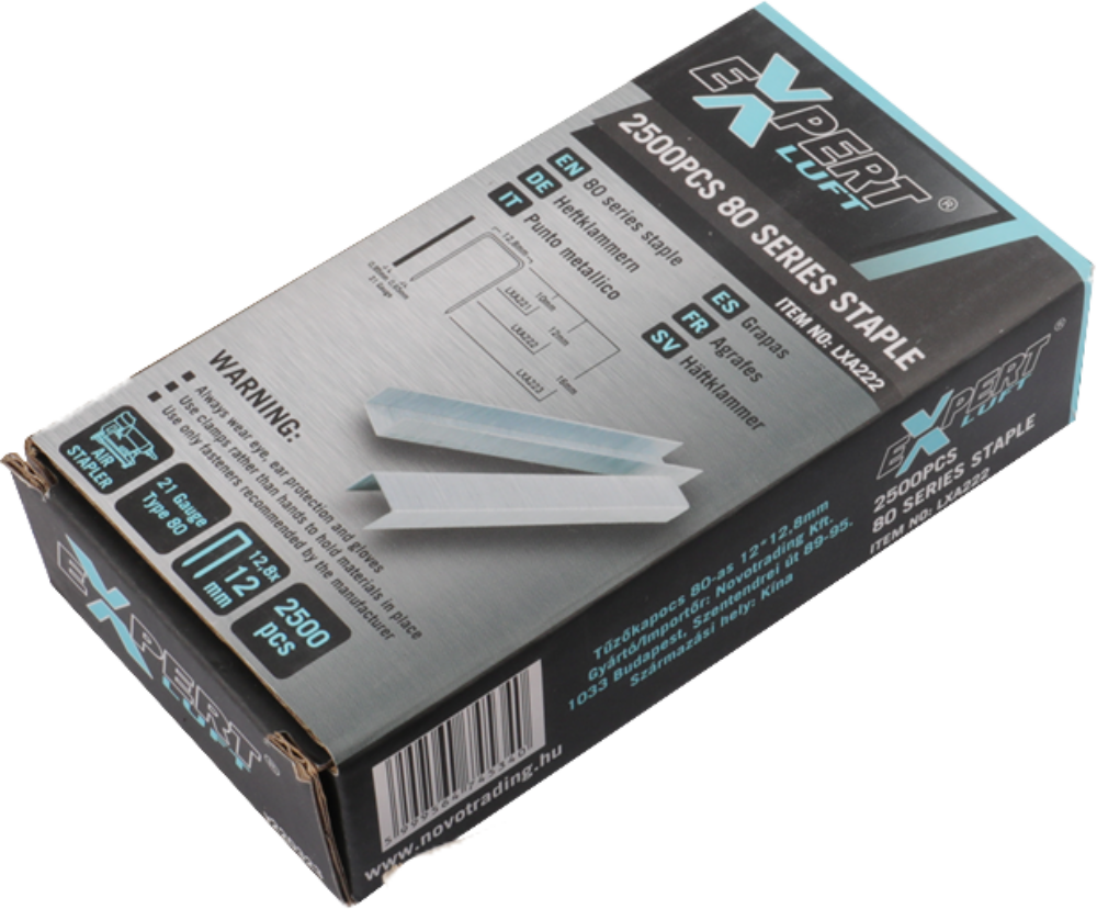 EXPERT LUFT LXA222 Tűzőkapocs 80-as 12x12,8mm, 2500db/doboz