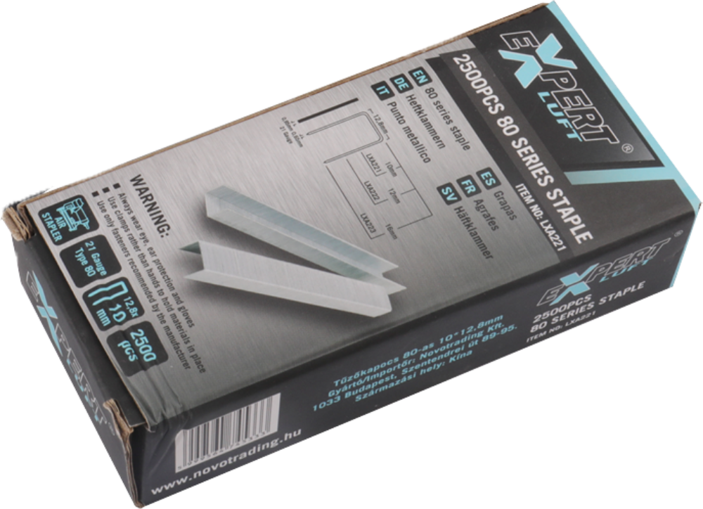 EXPERT LUFT LXA221 Tűzőkapocs 80-as 10x12,8mm, 2500db/doboz