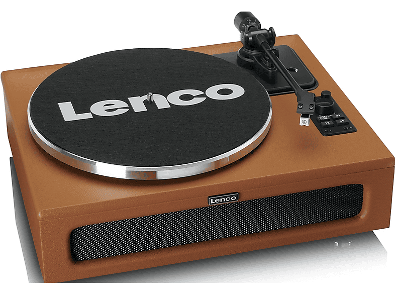Lenco LS-430BN Plattenspieler mit 4 eingebauten Lautsprechern, Braun — Foto 5 von 5