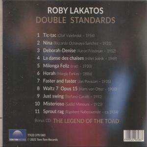 CD tok hátlapja Roby Lakatos számlistájával; fekete háttér.