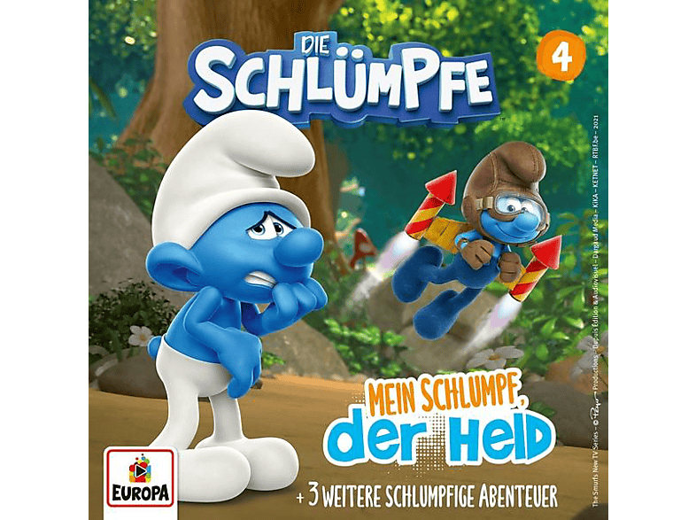 Bassetti Schlümpfe Steppdecke Einzelbett | 100% Baumwolle | Mit Wende-Kissenbezug | Größe 170x260 Cm