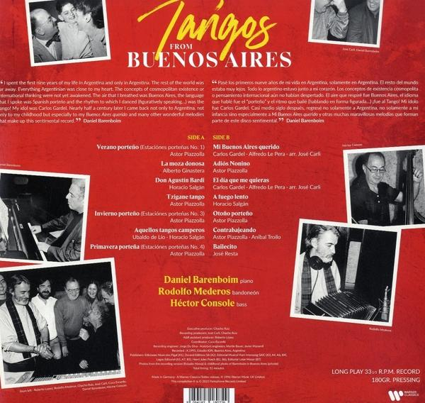 Album borító: Tangos from Buenos Aires. Fotókat, szöveget és számcímeket tartalmaz spanyolul és angolul.