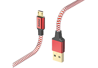 HAMA 201556 USB-kabel  USB-A naar micro-USB 1.5m Rood